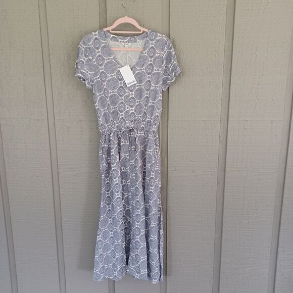 Splendid Juniper Dress Size XS Viscose Short Sleeve Elastic Drawstring Waist - Picture 1 of 12